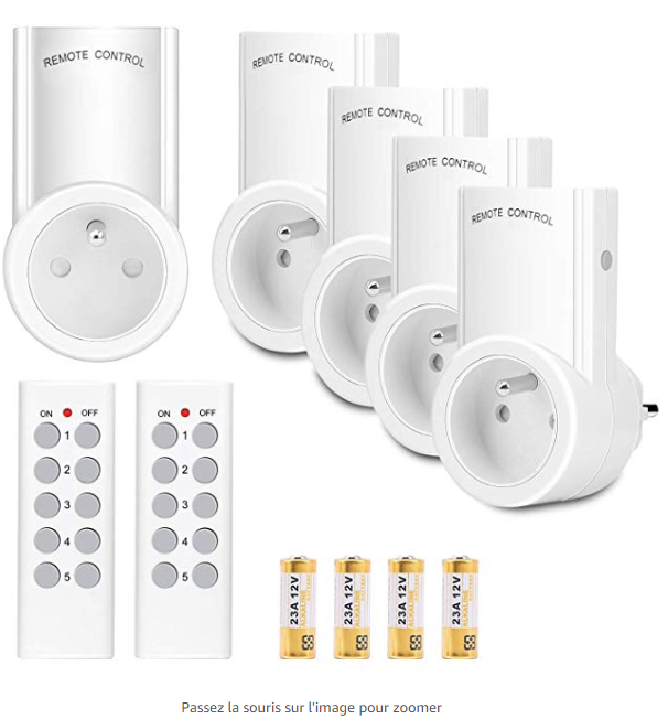 2019-01-14 14_01_55-Lot de 5 Prise Télécommandée Programmable, KYG Prise Domotique sans Fil, Fonctio.png