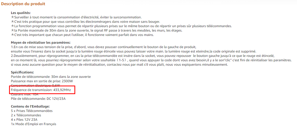 2019-01-14 14_01_11-Lot de 5 Prise Télécommandée Programmable, KYG Prise Domotique sans Fil, Fonctio.png